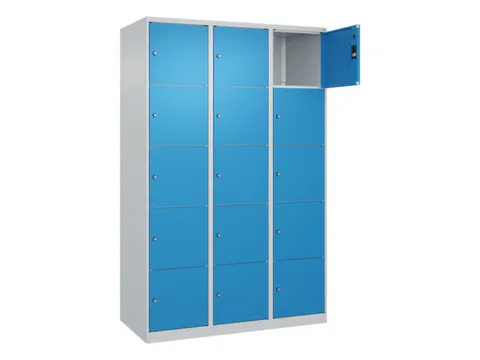 lockerkast,HxBxD 1850x1200x500mm,3x5vakken,vak B 400mm,cil.-slot