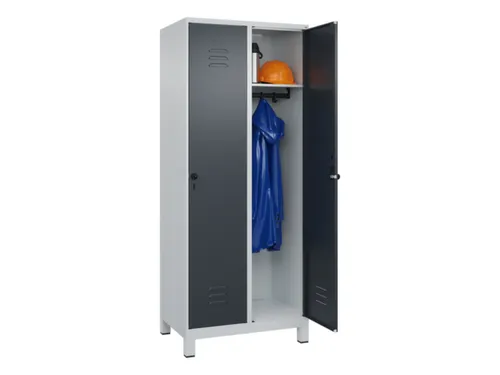locker,HxBxD 1950x800x500mm,2vak,vak B 400mm,draaigrendel,voeten