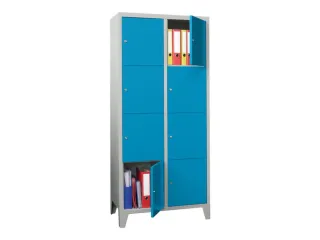lockerkast,HxBxD 1850x800x500mm,2x4vakken,RAL7035,front RAL5012 - 2