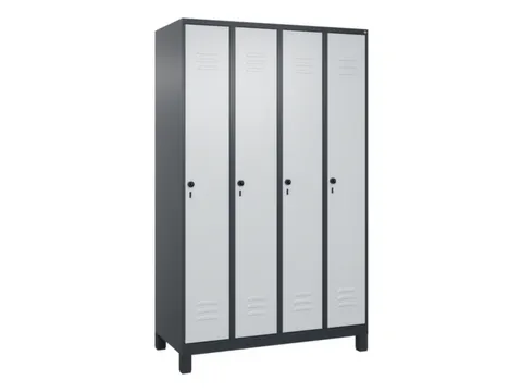 locker,HxBxD 1950x1200x500mm,4vak,vak B 300mm,draaigrendel,voeten