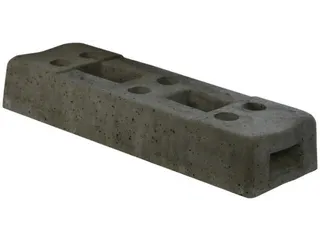voetplaat,v. mobiel hek,HxB 125x220mm,m. 6gaten,beton - 2