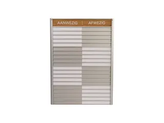 Menoor In-Uit bord 20 namen Aluminium Aanwezig/Afwezig Houtlook - 1