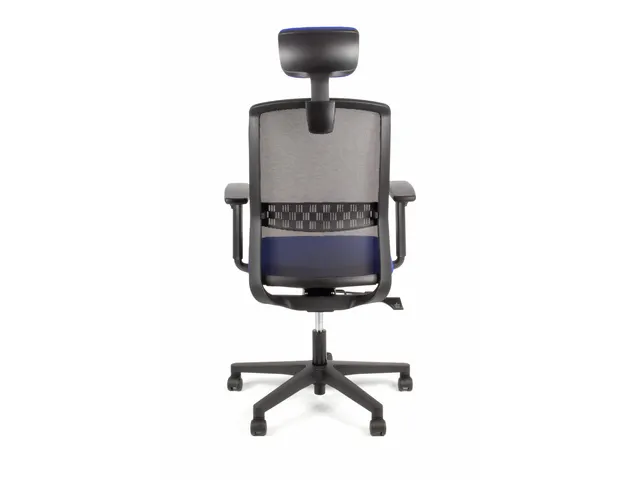 Chaise de bureau Linea Tekna 01/PT noir/bleu avec accoudoirs 3D