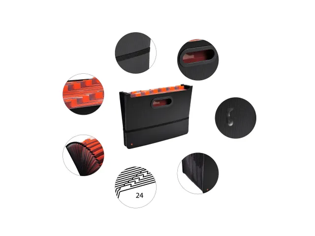 Trieur valisette extensible 24 compartiments Exadesk Exactive - A4 - N