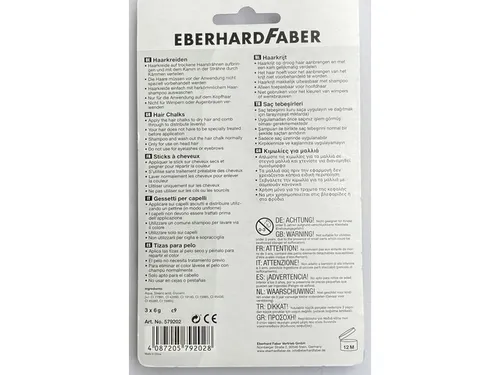 Haarkrijt Eberhard Faber set 3 stuks - roze, paars, turquoise