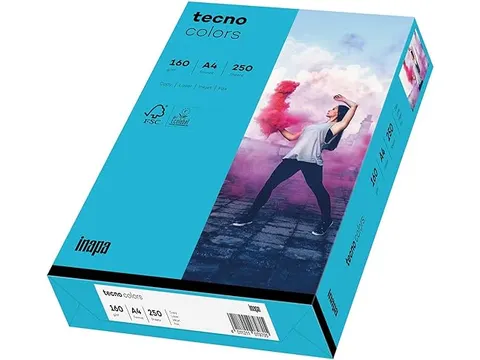 Inapa Tecno colors Gekleurd papier A4 Blauw 160 gram 250 vel