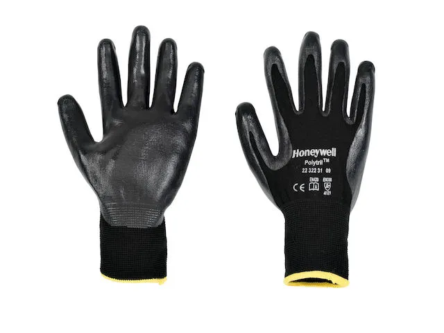 Handschoen Polytril Black, Maat 6 Nitril Zwart