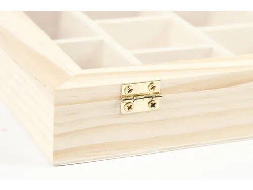 Kist Creativ Company 15.5x20.5x3.5cm Glazen deksel 10 vakken