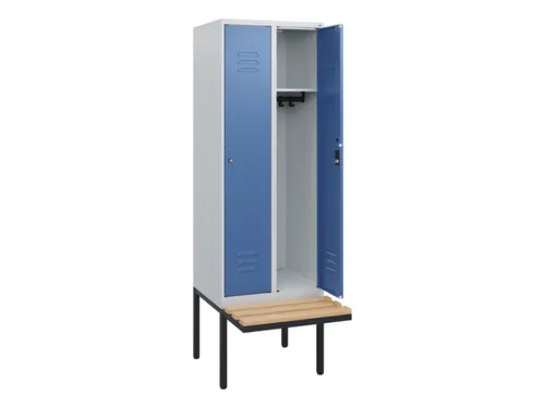 locker met bank,HxBxD 1950x600x815mm,2vak,vak B 300mm,cil.-slot