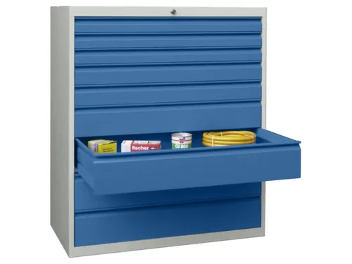 ladekast HxBxD 1200x1023x600mm 9laden RAL7035 front RAL5012