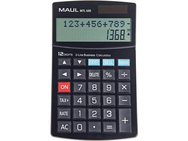 bureaurekenmachine MTL 600, 2-regelig, zwart