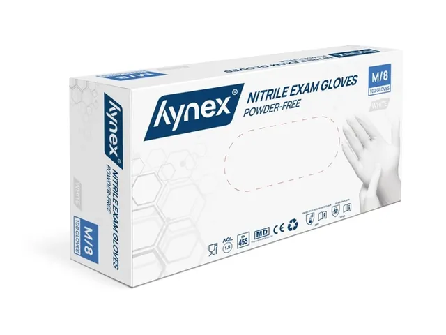 Handschoen Hynex nitril M wit 3.5g 100 stuks