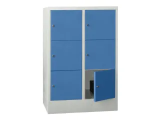 lockerkast,HxBxD 1187x800x500mm,2x3vakken,RAL7035,front RAL5012 - 2