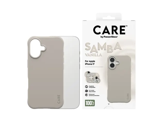 PanzerGlass CARE by Samba Case Vanilla w. MagSafe iPhone 17, Hoe