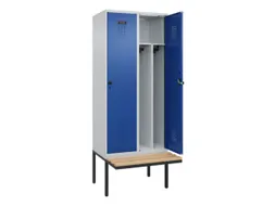 locker met bank,voor scheiding van kleding,HxBxD 2120x800x815mm,2vak