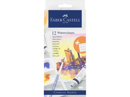 Waterverf Faber-Castell 12 stuks assorti kleuren