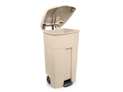 Verrijdbare Container Met Pedaal 125 Liter Creme