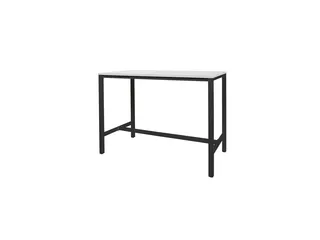 Domino Basic Statafel 180x80x110cm Wit blad, Onderstel Zwart - 2
