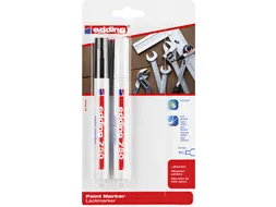 Viltstift Edding 750 Lak Rond 2-4Mm Zwart/wit