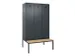 locker met bank,voor scheiding van kleding,HxBxD 2120x1200x815mm,3vak
