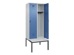 locker met bank,HxBxD 2120x800x815mm,2vak,vak B 400mm,draaigrendel