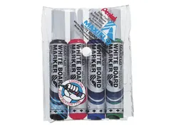 Viltstift Pentel MWL5M Maxiflo whiteboard assorti 3mm 4stuks