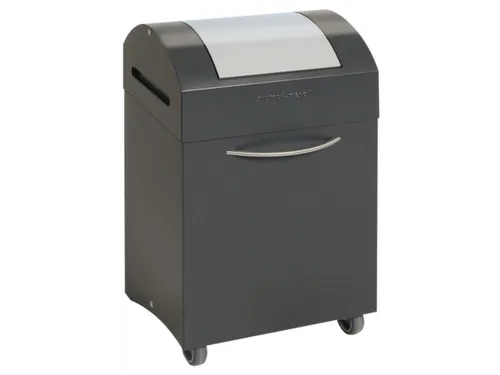 Afvalbak 45 Liter 650x380x320mm Plaatstaal 2 Wielen Klep Grijs