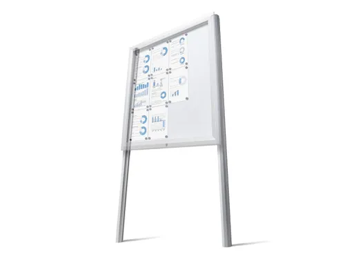 Palen Voor Vergrendelbaar Notitiebord Outdoor Zilver Grondinvoer