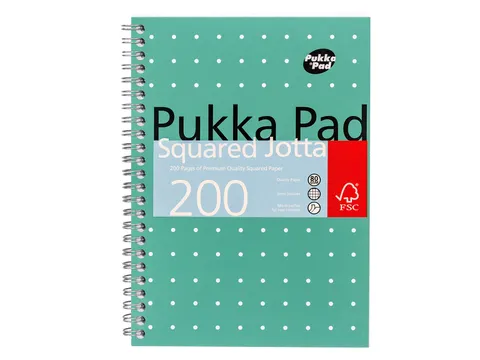 Notitieboek Pukka Jotta A5 ruit 5x5 100vel/200pag 80 gram groen