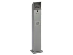 Combi-asbakstaander vierkant staal 2/5 liter 1150x180x150mm Zilver