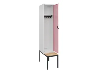 locker met bank,HxBxD 2120x400x815mm,1vak,vak B 400mm,draaigrendel - 2
