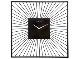 Wandklok Nextime 45x45x15 zwart metaal Vasco Square