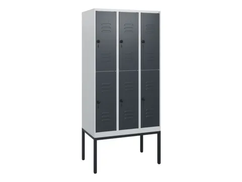 dubbeldekse locker,HxBxD 1950x900x500mm,3x2vak.,vak B 300mm