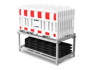 set afzethekken,20hekelementen,21voetplaten,HxL 1250x2300mm,kunststof - 3