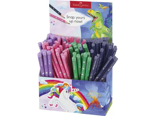 Potlood Faber-Castell grafiet Dino en Unicorn HB 80x standaard en 60x