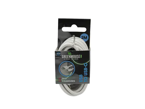 Kabel Green Mouse USB-A to USB-C data Woven 2m blisterverpakking