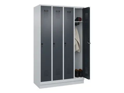 locker,HxBxD 1950x1200x500mm,4vak,vak B 300mm,draaigrendel,sokkel