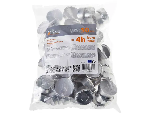 Theelichtjes 4H Wit Zak 50 Stuks