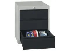 ladekast 600x500x600mm 3laden cilinderslot RAL7035 front RAL7016