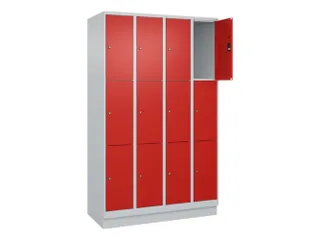 lockerkast,HxBxD 1950x1200x500mm,4x3vakken,vak B 300mm,cil.-slot - 1