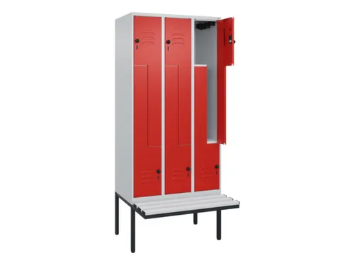 Z-garderobekast,HxBxD 2120x900x815mm,6vak,vak B 300mm,draaigrendel