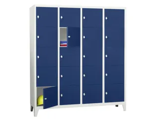 lockerkast,HxBxD 1850x1600x500mm,4x5vakken,RAL7035,front RAL5010 - 2