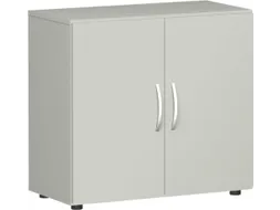 kantoorkast met openslaande deuren HxBxD 752x800x420mm hout lichtgrijs