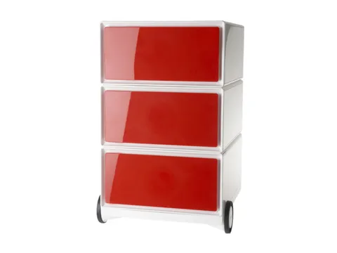 mobiel ladeblok,HxBxD 642x390x436mm,3lade(n),romp wit,front rood