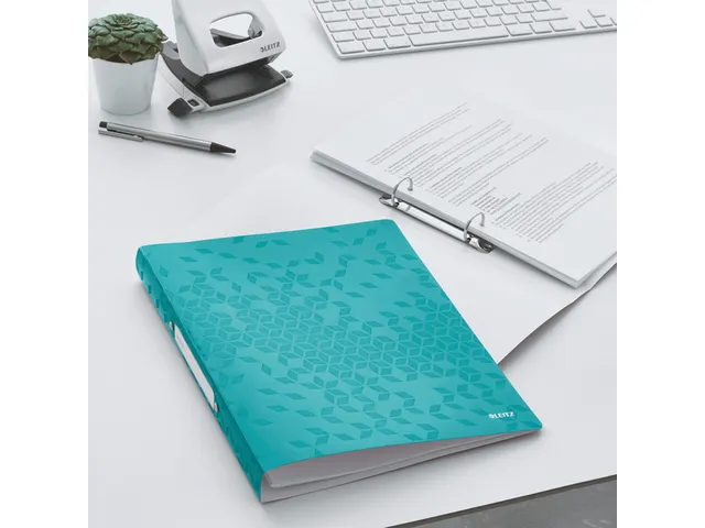 Ringband Leitz WOW A4 2-rings O-mech 25mm PP ijsblauw