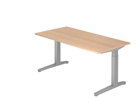 In hoogte verstelbaar bureau,HxBxD 680-850x1600x800mm,blad eiken