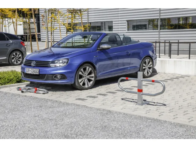 flexibele parkeerbeugel,HxB 600x1000mm,staal,aluminium/rood