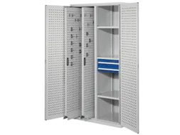 verticale kast,HxBxD 1950x1000x600mm,deur m. perforaties,RAL5010