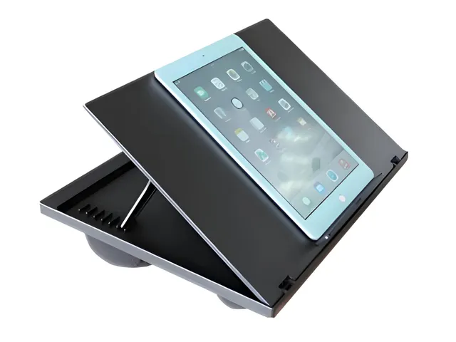 Support ergonomique pour ordinateur portable avec coussin Noir