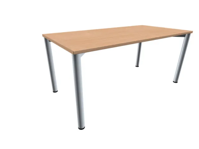 vergadertafel HxBxD 72x160x80cm rechthoekig beuken 4voeten Alu